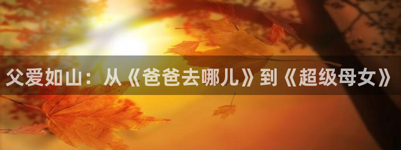 天堂动漫图片：父爱如山：从《爸爸去哪儿》到《超级母女》
